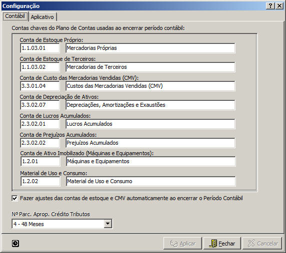 Configurao de Parmetros / Contbil
