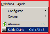 Menu Saldo Diário