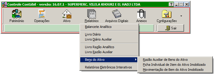 Menu Relatrios