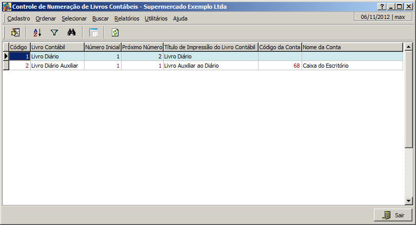 Controle de Numera��o dos Livros Cont�beis