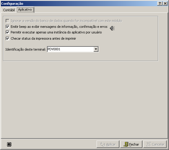 Configura��o de Par�metros / Aplicativos