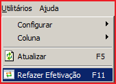 Menu Refazer Efetivao