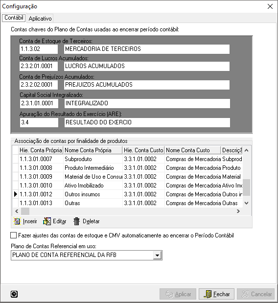 Configurao de Parmetros / Contbil