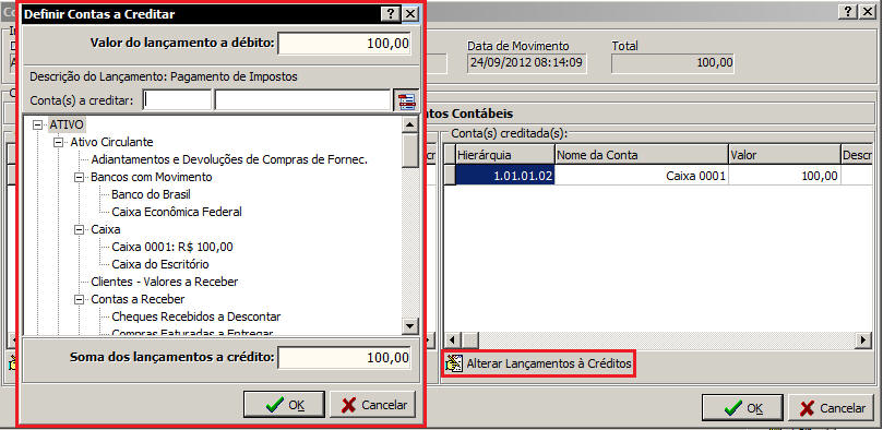 Alterar Lan�amentos � Cr�ditos